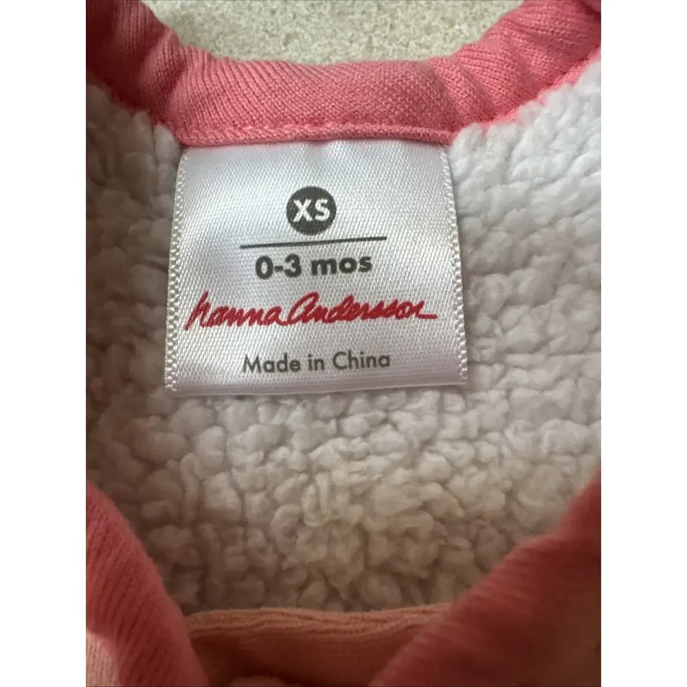 Hanna Andersson Pink Quilted Sleep Sack Sherpa Lining Size 0-3 Months